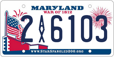 MD license plate 2AX6103