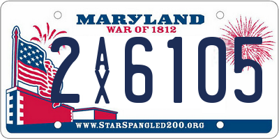 MD license plate 2AX6105