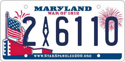 MD license plate 2AX6110