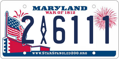 MD license plate 2AX6111