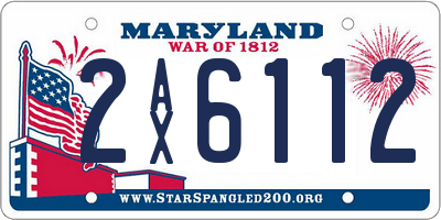 MD license plate 2AX6112