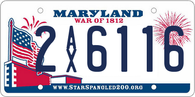 MD license plate 2AX6116