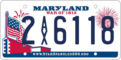 MD license plate 2AX6118