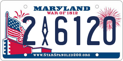 MD license plate 2AX6120