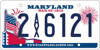 MD license plate 2AX6121
