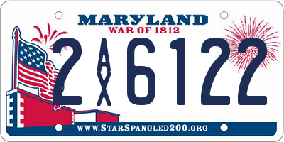 MD license plate 2AX6122