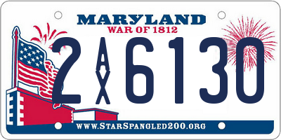 MD license plate 2AX6130
