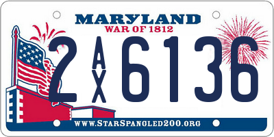 MD license plate 2AX6136