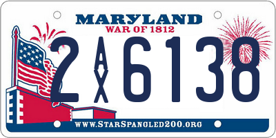 MD license plate 2AX6138