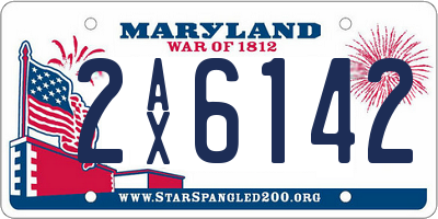 MD license plate 2AX6142
