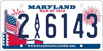 MD license plate 2AX6143