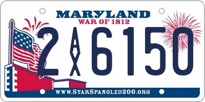MD license plate 2AX6150