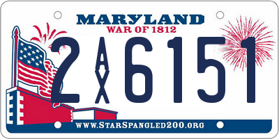 MD license plate 2AX6151