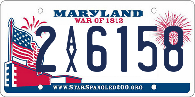 MD license plate 2AX6158