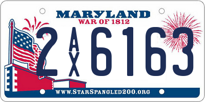 MD license plate 2AX6163