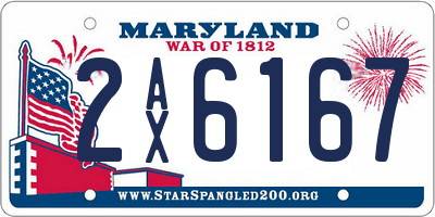 MD license plate 2AX6167