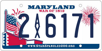 MD license plate 2AX6171