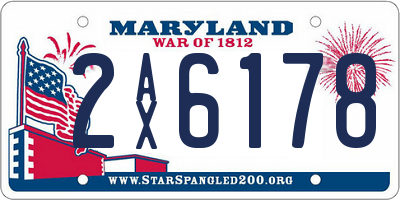 MD license plate 2AX6178