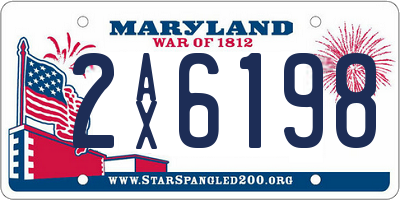 MD license plate 2AX6198