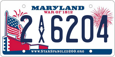 MD license plate 2AX6204