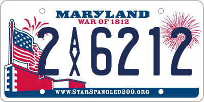 MD license plate 2AX6212