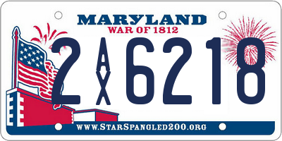 MD license plate 2AX6218