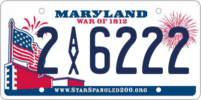 MD license plate 2AX6222