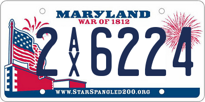 MD license plate 2AX6224
