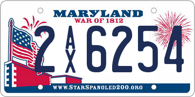 MD license plate 2AX6254