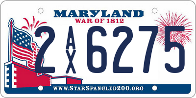 MD license plate 2AX6275
