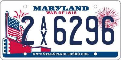 MD license plate 2AX6296