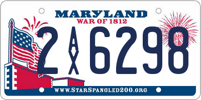 MD license plate 2AX6298