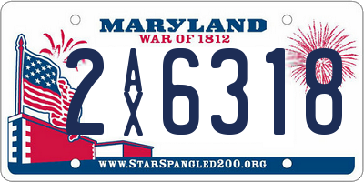 MD license plate 2AX6318