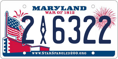 MD license plate 2AX6322
