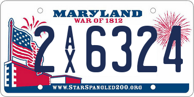 MD license plate 2AX6324