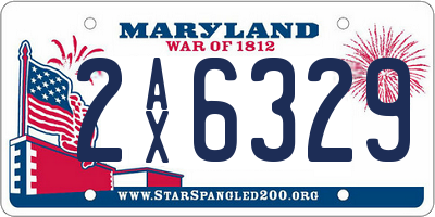 MD license plate 2AX6329