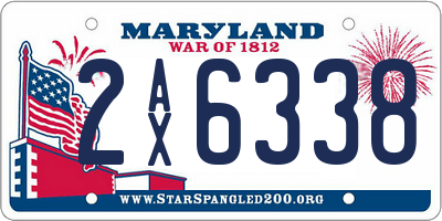 MD license plate 2AX6338