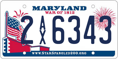 MD license plate 2AX6343