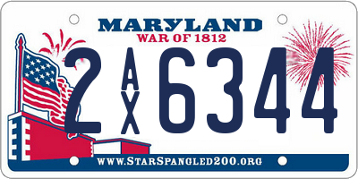MD license plate 2AX6344