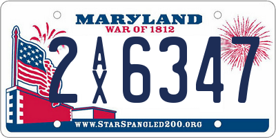 MD license plate 2AX6347