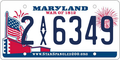 MD license plate 2AX6349