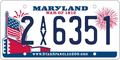 MD license plate 2AX6351