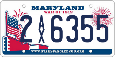 MD license plate 2AX6355