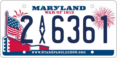 MD license plate 2AX6361