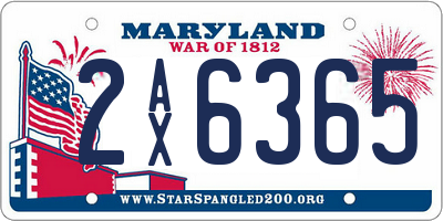 MD license plate 2AX6365