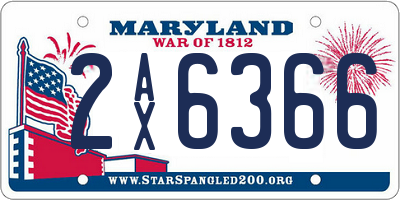 MD license plate 2AX6366