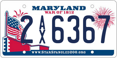 MD license plate 2AX6367
