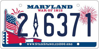 MD license plate 2AX6371