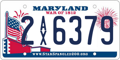 MD license plate 2AX6379