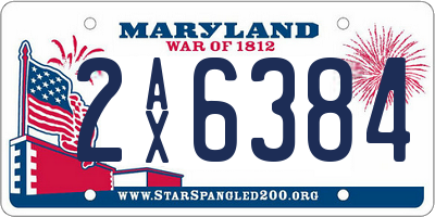 MD license plate 2AX6384